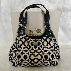 Authentic COACH Madison Op-Art Sateen Purse Bag